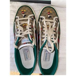 Mens Gucci Disney Mickey Mouse Brown Tennis 1977 Sneakers Athletic